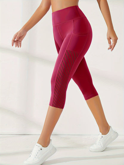 High-Waist Stretch Comfort Capri Leggings for Women - Moisture-Wicking, Versatile Use in Yoga, Running & Cycling - Breathable Activewear