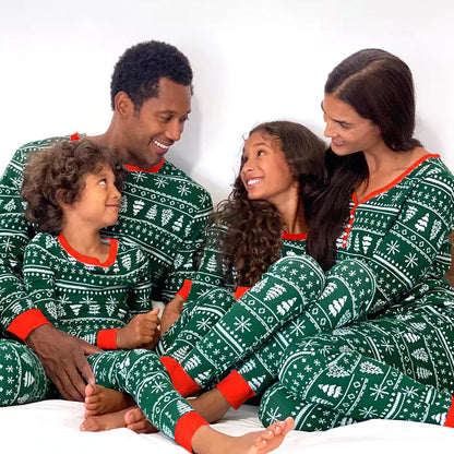 Christmas Family Matching Pajamas Set Mother Father Kids Clothes