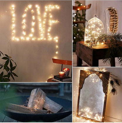 1-5M LED String Light Garland Ornament Christmas Decorations Holiday Fairy Light Stripe Battery Operated