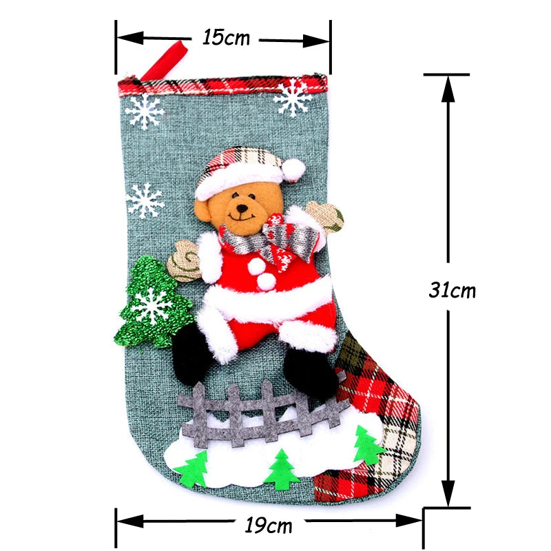 Christmas Stockings Ornament Sock 3D Pattern for kids decoration New Year