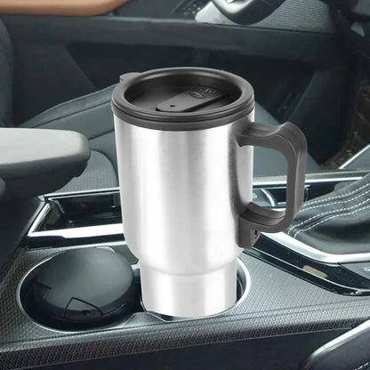 Electric Heating Car Kettle Vehicle Heating Cup 12V 450ml Stainless Steel Camping Travel Kettle Water Coffee Milk Thermal Mug