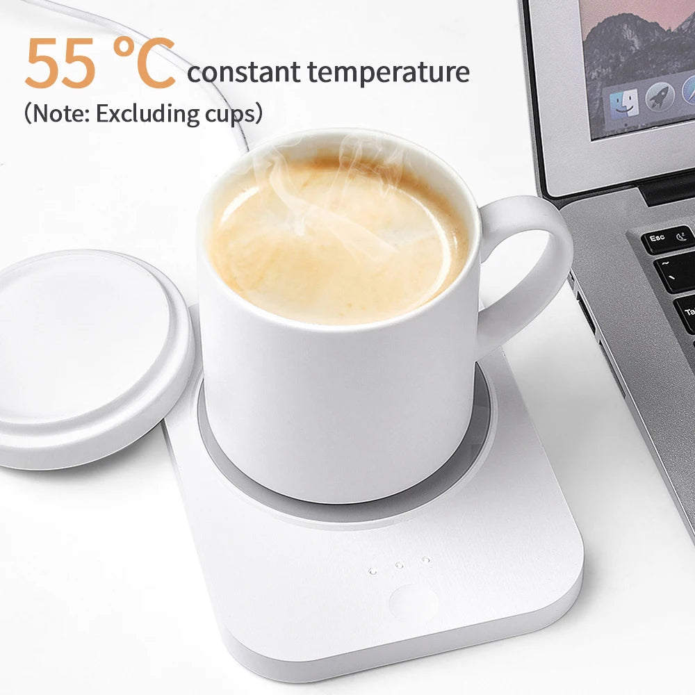 Mini Portable USB Cup Warmer 3 Gear Coffee Mug Heating Coaster Smart Thermostatic Hot Plate Milk Tea Water Heating Pad Heater