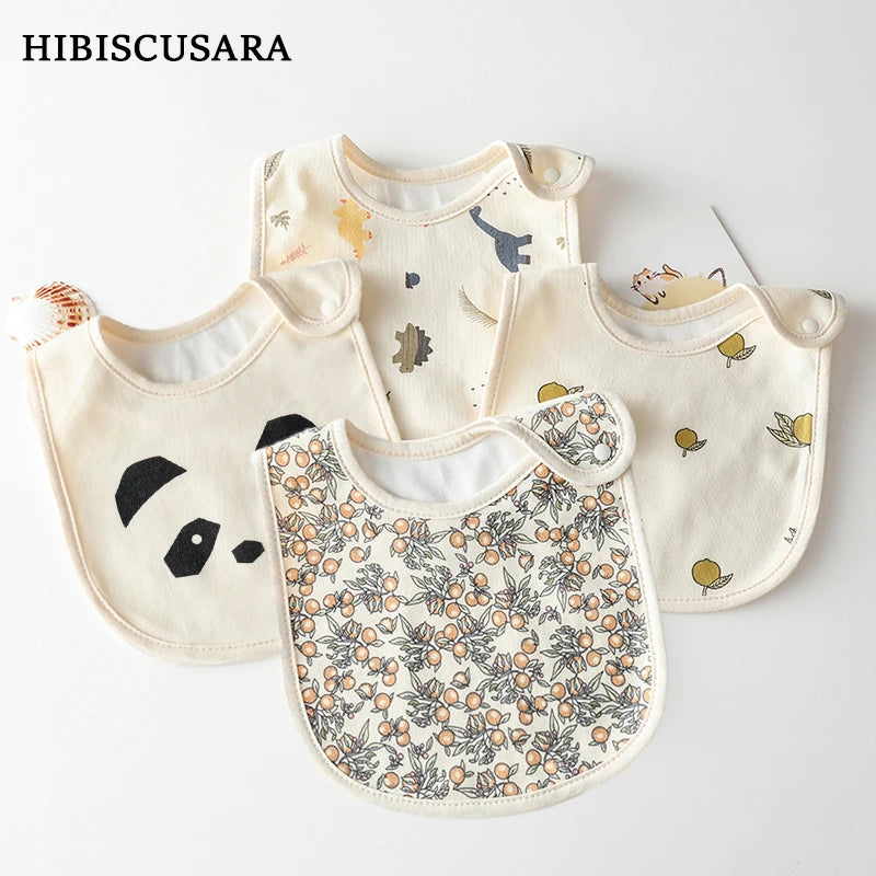 INS Style Infant Baby 100% Cotton Bibs Waterproof Cartoon Bib Burp Cloth Newborn Boy Girl Feeding Bibs Saliva Towel