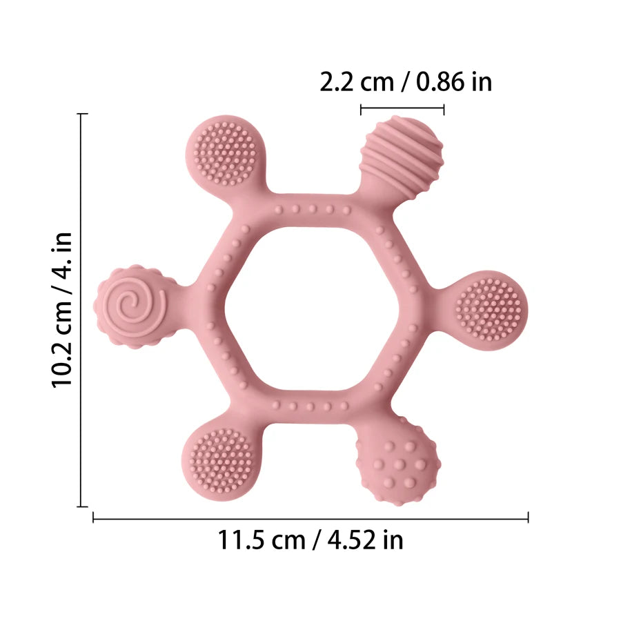 1PCS Silicone Mordedor Brinquedo de Grau Alimentício 0-12 Bbay Brinquedos Anel Dentição Brinquedos Sensoriais Para Crianças Brinquedos de Mascar Calmantes Coisas de Bebê