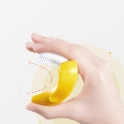 Banana Shape Safe Toddle Teether Baby Silicone Training Toothbrush BPA Free Banana Teething Ring Silicone Chew Dental Care Tooth