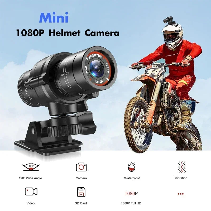 F9 1080P Sport Bicycle Camera DV Video Dash Cam Motorcycle Bike Motion Detect Helmet Camcorder Recorder Support 8-64GB TF Card