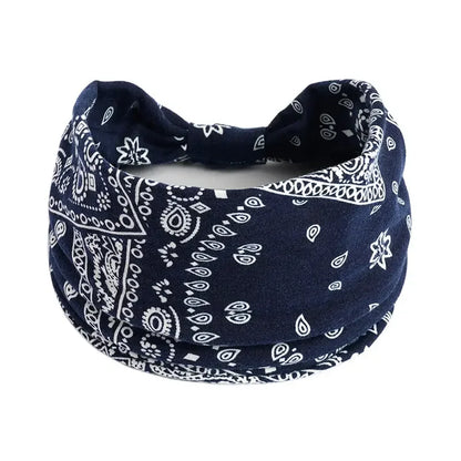 Bohemian Style Elastic Hair Bands Yoga Headband Women Headwear Print Vintage Cross Unisex Scrunchies Hair Accessories