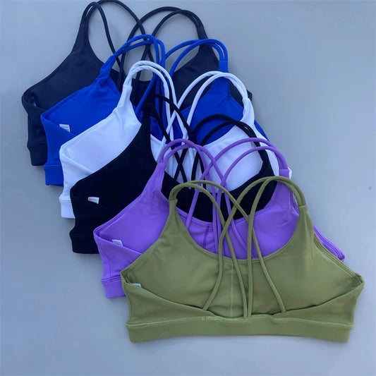 Solid Color soft high strength Women Fitness Bra Tight Sport Top Comprehensive Training Gym Yoga Underwear  Tight With Chest Pad