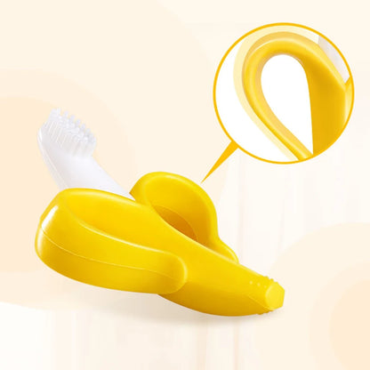 Banana Shape Safe Toddle Teether Baby Silicone Training Toothbrush BPA Free Banana Teething Ring Silicone Chew Dental Care Tooth