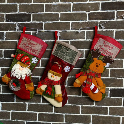 Christmas Stockings Classic Large Santa, Snowman, Reinder