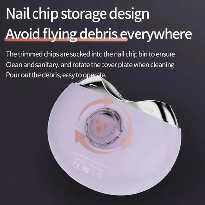 Electric Nail Clipper Rechargeable Nail Grinder 3 Speeds Easy Operation Low Noise Safe Great Nail Cutter Adult Kids Nursing Care