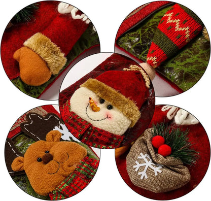 Christmas Stockings Classic Large Santa, Snowman, Reinder