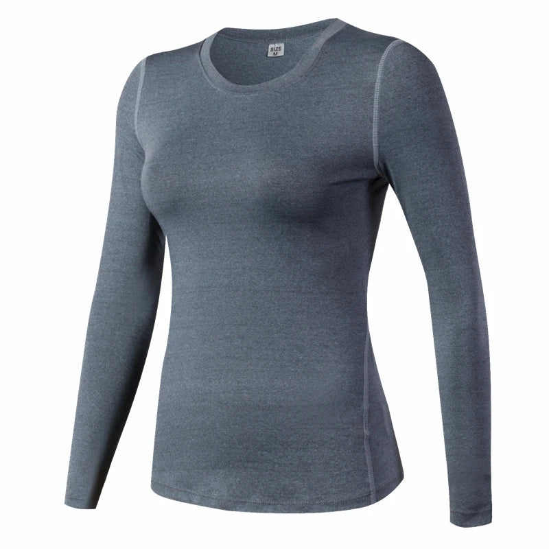 Base Layer Fitness Sport Shirt Quick Dry Mulheres Mangas compridas Top Ginásio Corrida Senhora Camiseta Treino Roupas Branco Yoga Camisa