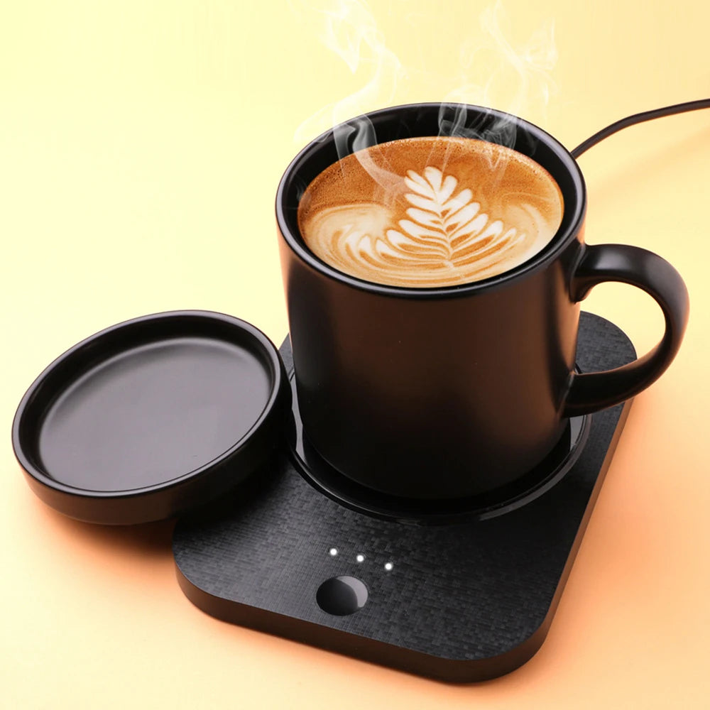 Mini Portable USB Cup Warmer 3 Gear Coffee Mug Heating Coaster Smart Thermostatic Hot Plate Milk Tea Water Heating Pad Heater