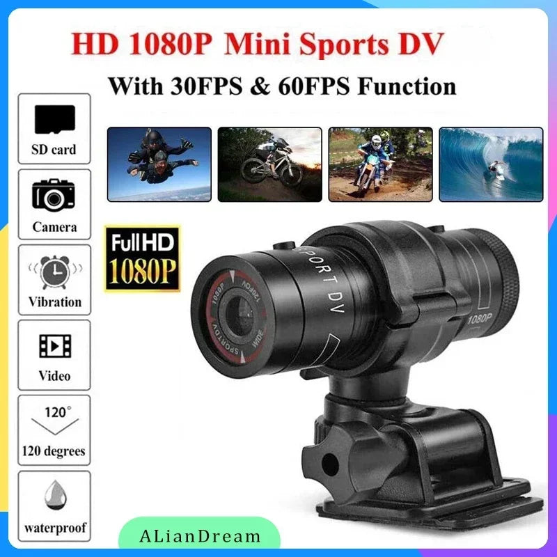 F9 1080P Sport Bicycle Camera DV Video Dash Cam Motorcycle Bike Motion Detect Helmet Camcorder Recorder Support 8-64GB TF Card