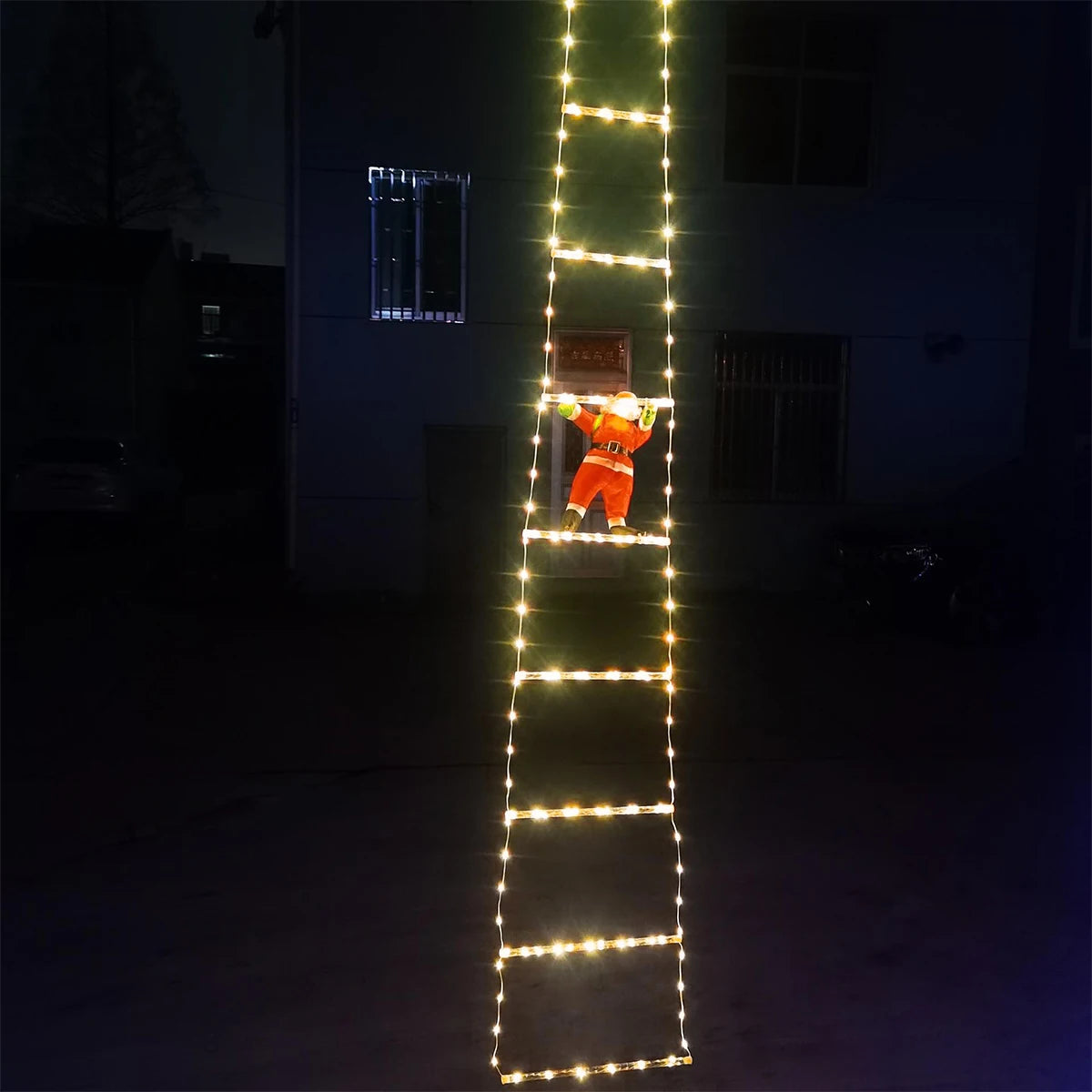 3M Santa Claus Climbing Ladder Warm Light 2024 Christmas Decoration for Home Outdoor Garden Cristmas tree Ornement New Year Gift