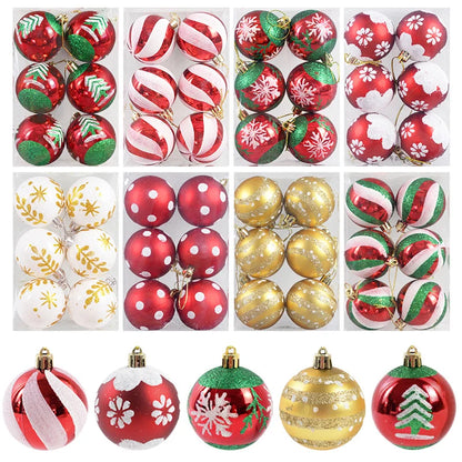 6Pcs/box 6cm Christmas Ball Ornaments Xmas Tree Hanging Pendant