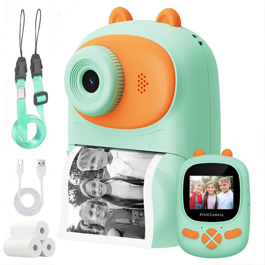 W&O Q2 1080P 48MP Instant Photo Camera Cute Mini Portable Film Printer HD Vlog Shooting Camera Video Record Children Gift