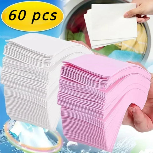 60 Pcs Laundry Tablets Concentrated Washing Powder Laundry Soap Washing Machine Clothing Strong Cleaning Sheets Detergent