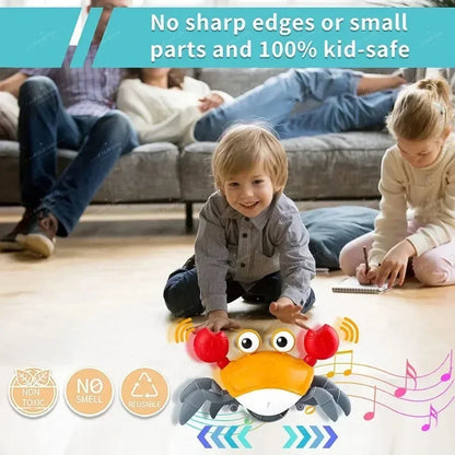 Dancing Crab Run Away Toy for Babies Crawling Interactive Escape Crabs Sensing Toys Baby Birthday Gifts with Music Toddle Box