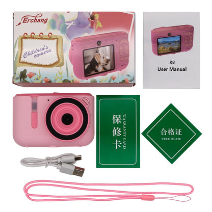 New Kids Digital Camera Dual Camera HD 720P Video Selfie Snap Camera USB Charging Color Display Children Birthday Gift Kid Baby