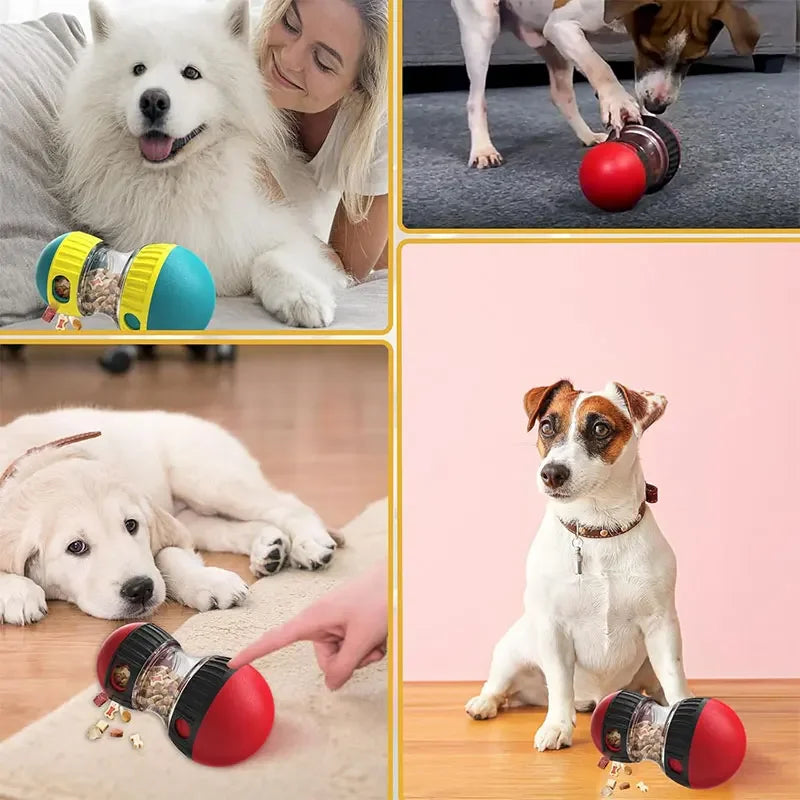 Dog Food Puzzle Toy Adjustable Treat Dispenser Slow Feeder Bowls Puppy Toy Ball Dog Interactive Chase Training Toys for