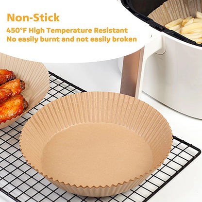 Air Fryer Disposable Baking Paper, Round XXL 20/23cm, 6-9 Inch Large Parchment Paper Liner for Air Fryer Basket