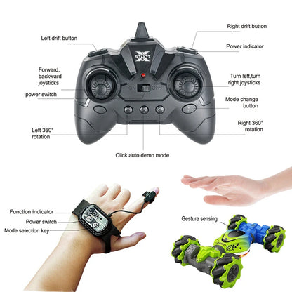 4WD RC Car Toy 2.4G Radio Remote Control Cars RC Watch Gesture Sensor Rotation Twist Stunt Drift Vehicle Toy for CHildren Kids