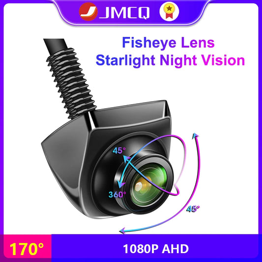 JMCQ 170° 1920x1080P Car Vehicle AHD Reverse Camera Fisheye Lens Starlight Night Vision Vehicle Universal Vehicle Rear Cameras