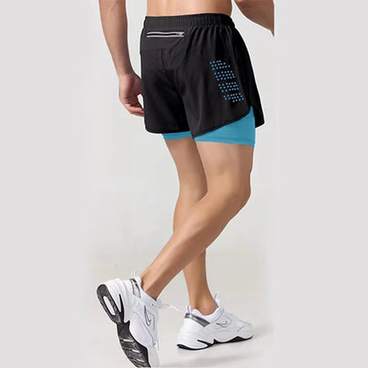 Pantalones cortos deportivos para hombre, ropa deportiva de dos niveles, pantalones cortos de entrenamiento de verano 2 en 1, ropa de playa para hombre, pantalones cortos para correr, gimnasio