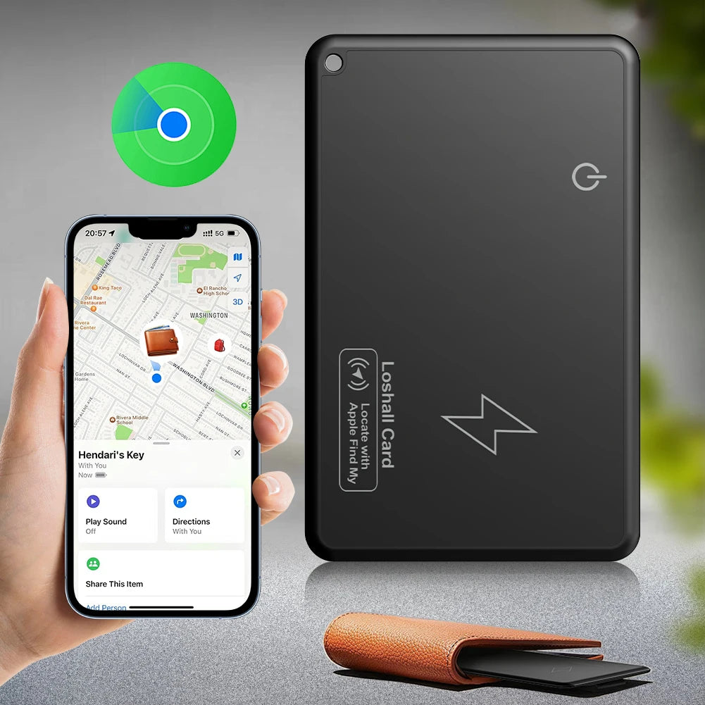 Smart Wallet Track Card Location Wireless Charging Wallet Phone Finder Tracking Device Works For IOS Find My Item Tracker Tag