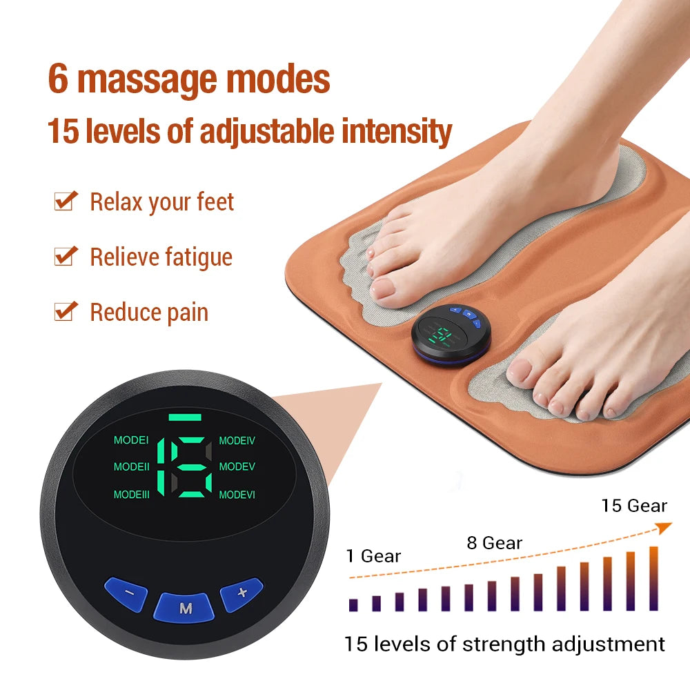 3D Smart Foot Massage Pad Feet Massager Improve Blood Circulation Relax Muscles Slim Legs Rechargeable Foot Pad