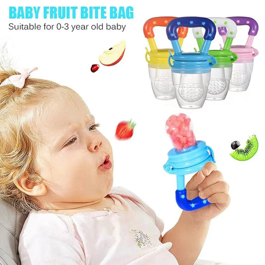 Baby Fruit Eating Supplement Accessories Food Grade Silicone Teether Baby Puree Bag Teething Stick