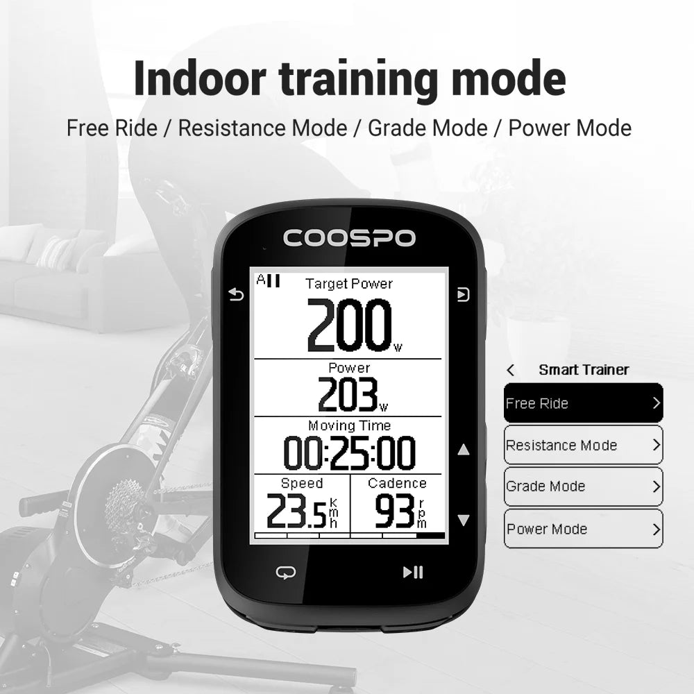 COOSPO CS500 Bike Computer GPS Wireless Cycling Odometer Bicycle Speedometer Route Navigation Cycle Stopwatch ANT+ Bluetooth5.0