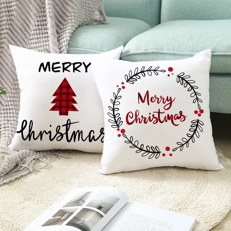 45cm Christmas Cushion Cover Pillowcase 2024 Decorations for Home Ornament