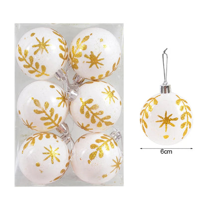 6Pcs/box 6cm Christmas Ball Ornaments Xmas Tree Hanging Pendant