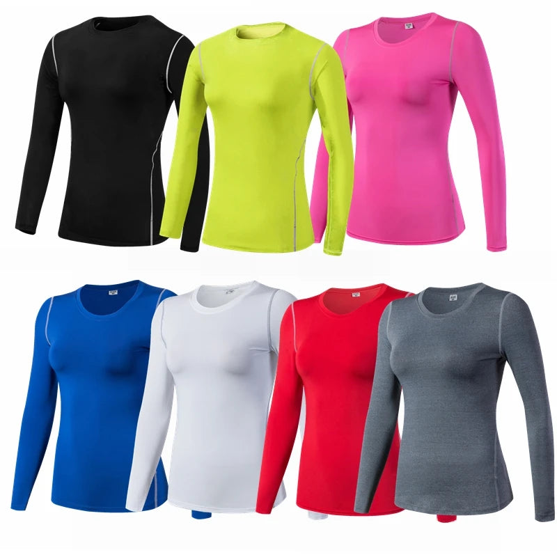 Base Layer Fitness Sport Shirt Quick Dry Mulheres Mangas compridas Top Ginásio Corrida Senhora Camiseta Treino Roupas Branco Yoga Camisa