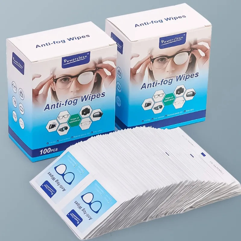 50/100Pcs Disposable Glasses Wet Paper Anti Fog Misting Dust Remover Cleaning Lens Wipes Sunglasses Phone Screen Cleaner Box Set