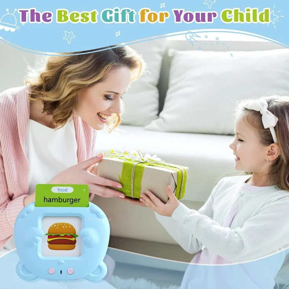 Talking Flash Cards Toddlers Learning Machine Early Educational Language Electronic Audio Book Kid Flashcards Montessori Toys