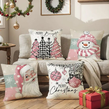 45cm Christmas Cushion Cover Pillowcase 2024 Decorations for Home Ornament