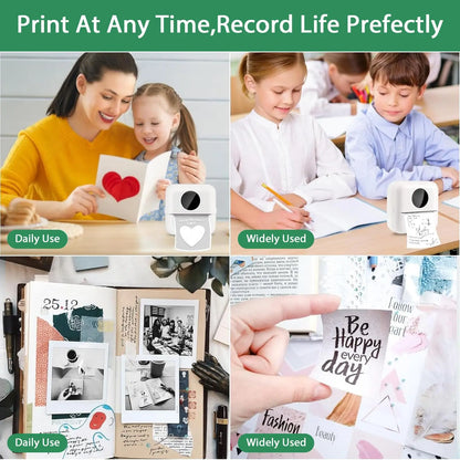 30PCS Mini Printer Paper Thermal Sticker Paper Self-adhesive Printer Paper Photo Printer Labels For Photos Notes 5.7 x 2.5cm